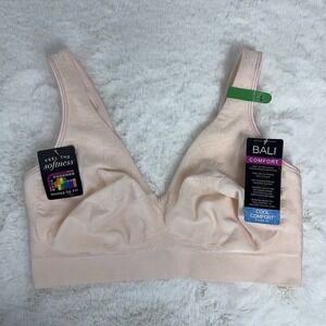 New Bali Cool Comfort Wirefree Bra Smoothing‎ Blush Pink Size Large